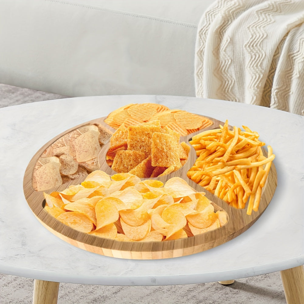BambooServe - Elegant Round Snack Board for Your Kitchen