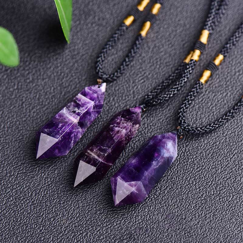 Amethyst Healing Crystal Necklace - Lyra Collection