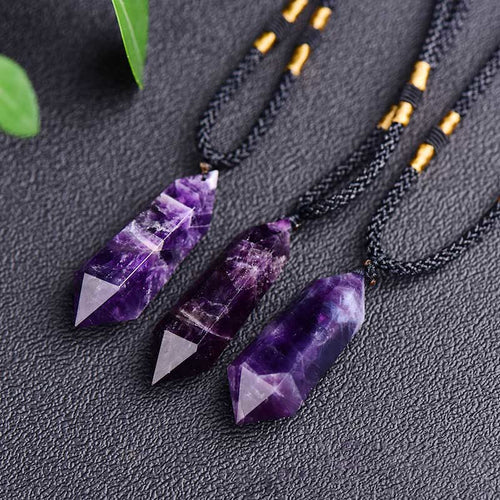 Amethyst Healing Crystal Necklace - Lyra Collection