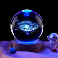 LumiSphere - Luxury 3D Crystal Table Lamp with Wooden Base