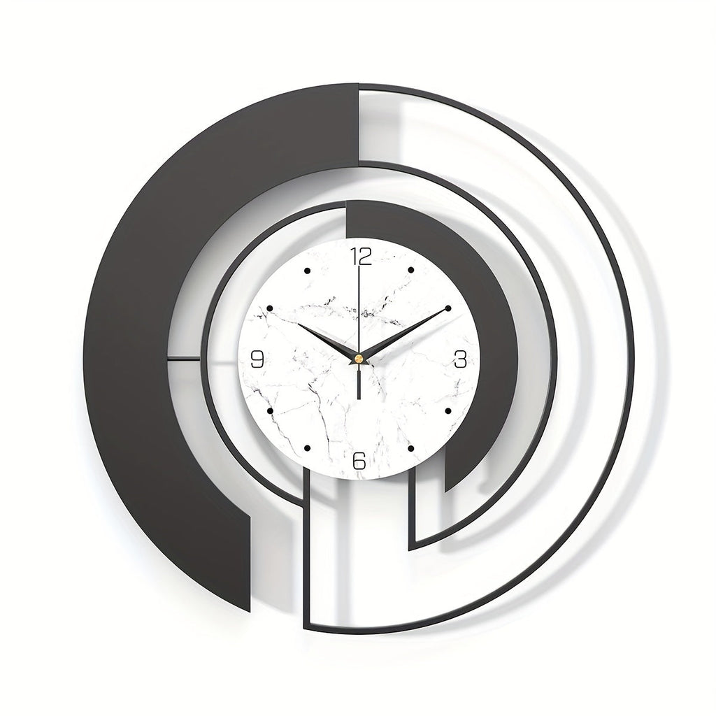GeoClock - Elegant Black Geometric Wall Clock