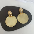 Elegant Gold Earrings with Luxurious Round Pendants - Amaya Collection