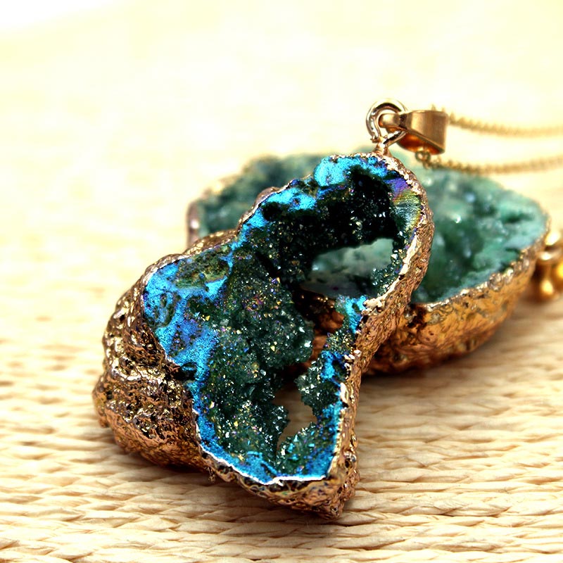 Gaia Natural Crystal Geode Hanging Decoration