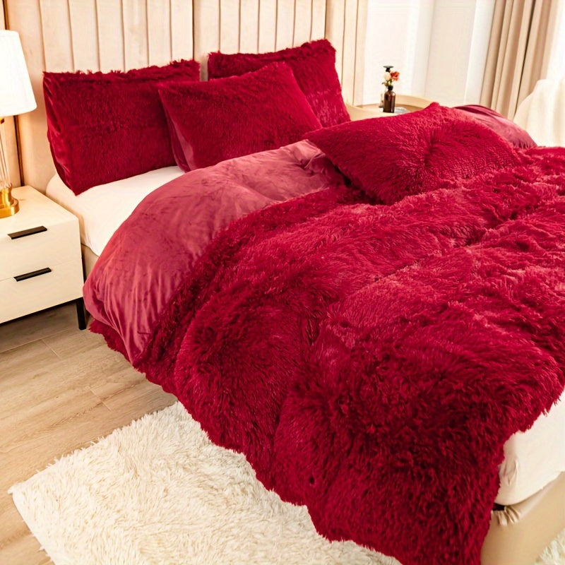 Ultra-Soft Plush Duvet Cover Set with Zipper - Luxury & Comfort