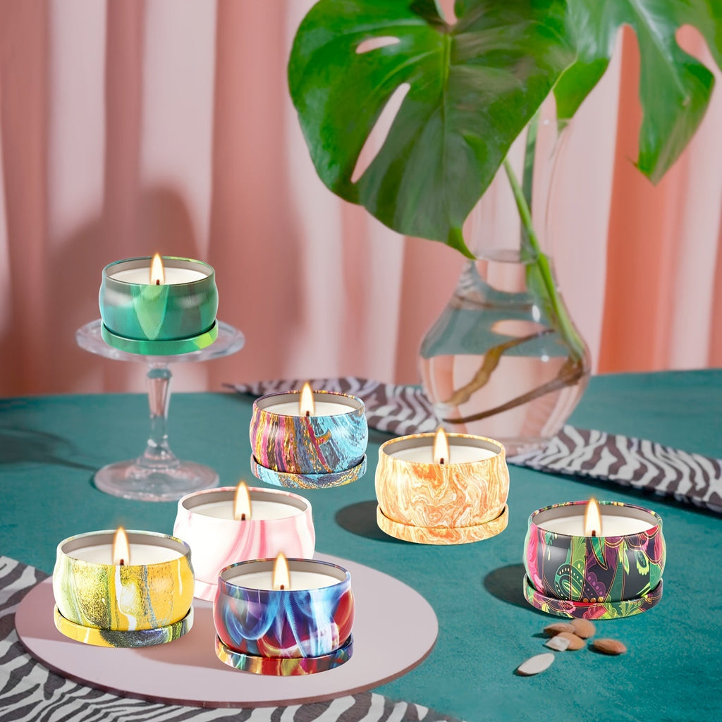 Aromatic Serenity – Luxury Candle Set with Marble Print