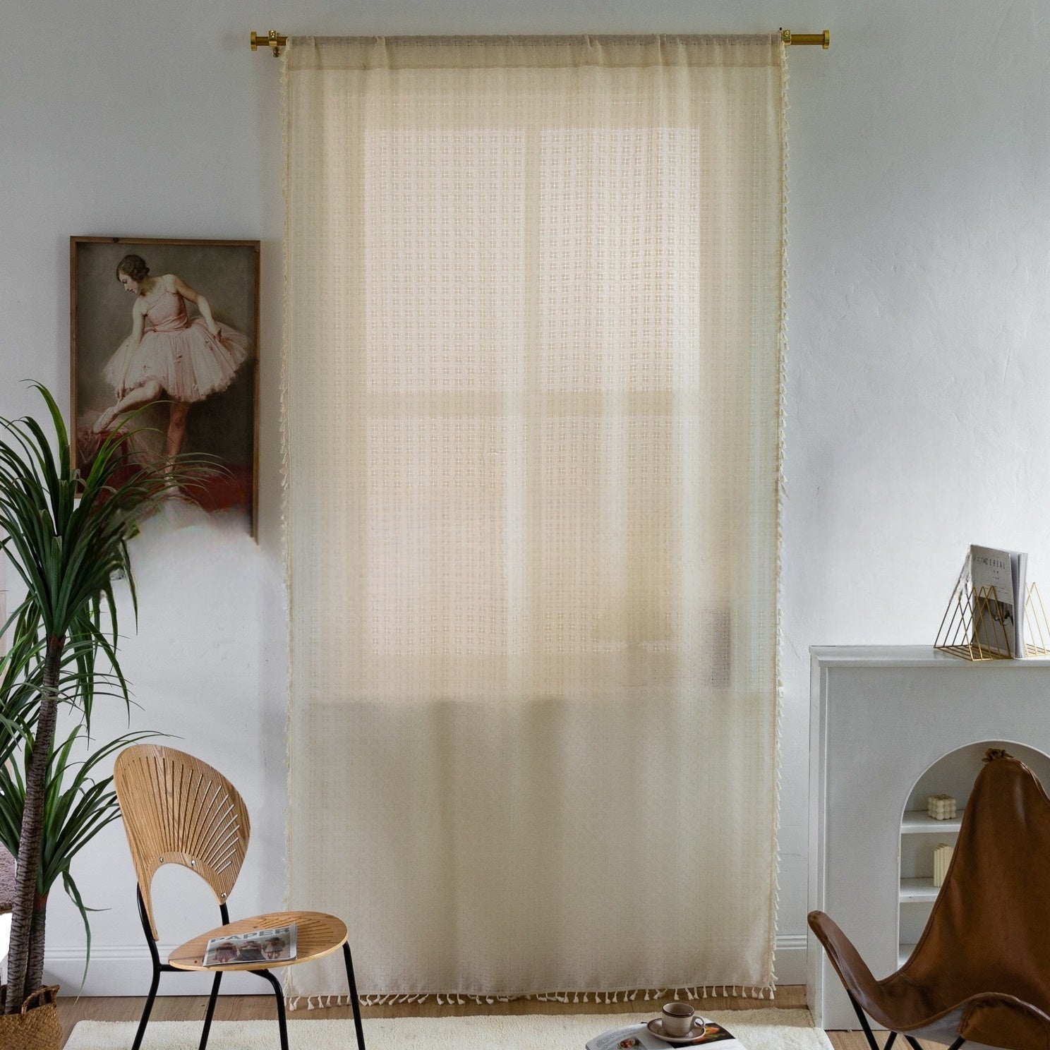 FringeElegance Curtains - Luxe Jacquard with Fringe for Timeless Style