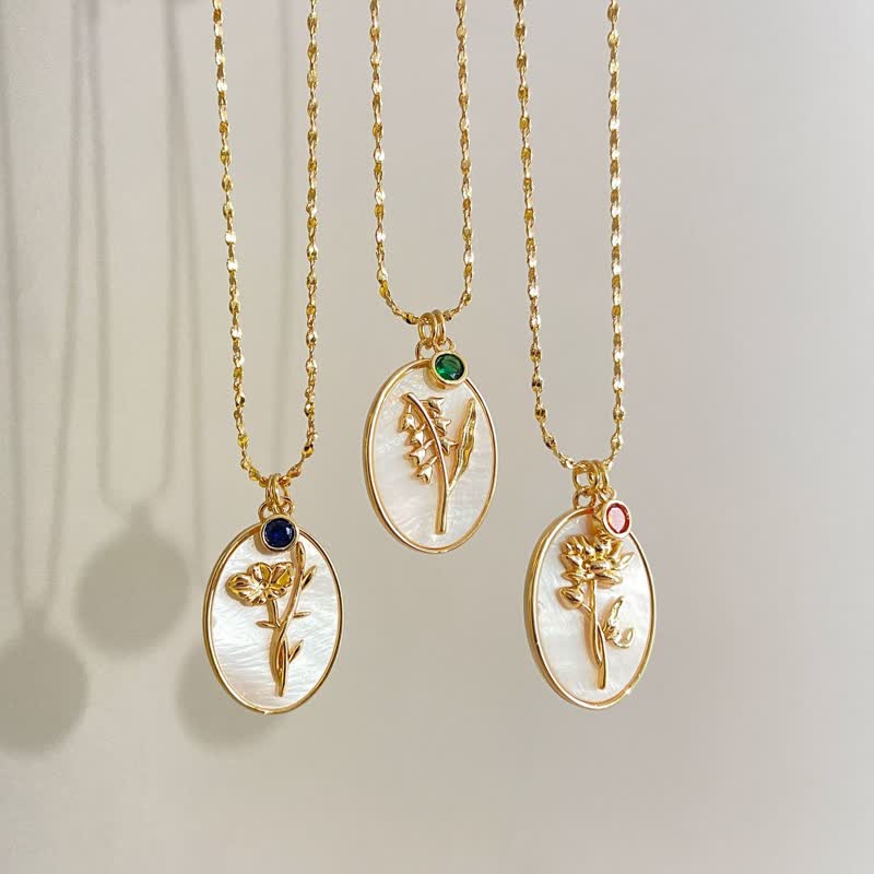 Aurora Birthstone and Birth Flower Necklace – A Personal Piece of Jewelry for My Loved Ones