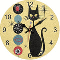 CoolCat Clock - Modern Silent Wooden Wall Clock
