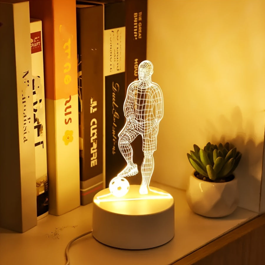 SportGlow - LED Tafellamp met 3D Voetbaldesign