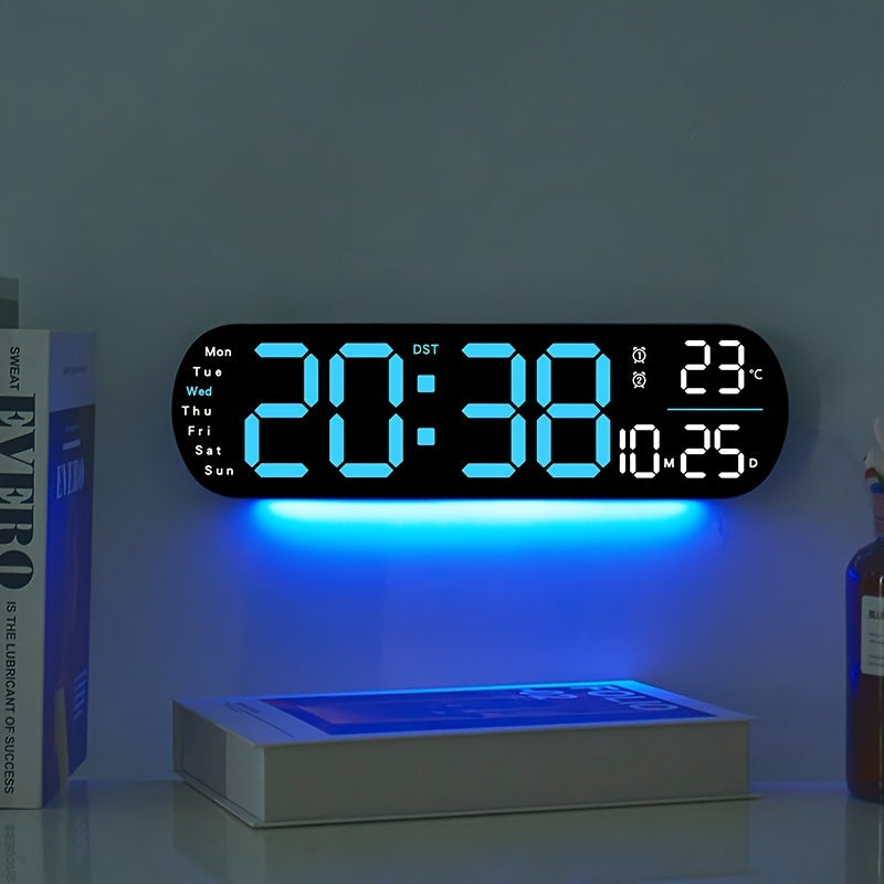 LumoView Clock - Smart LED Wall Clock with Date & Temp
