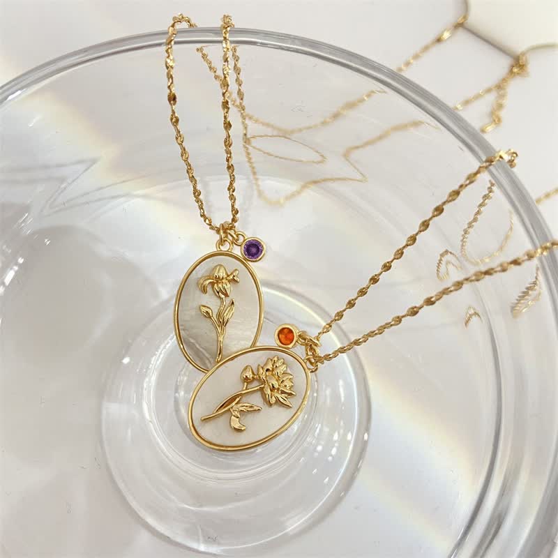 Aurora Birthstone and Birth Flower Necklace – A Personal Piece of Jewelry for My Loved Ones