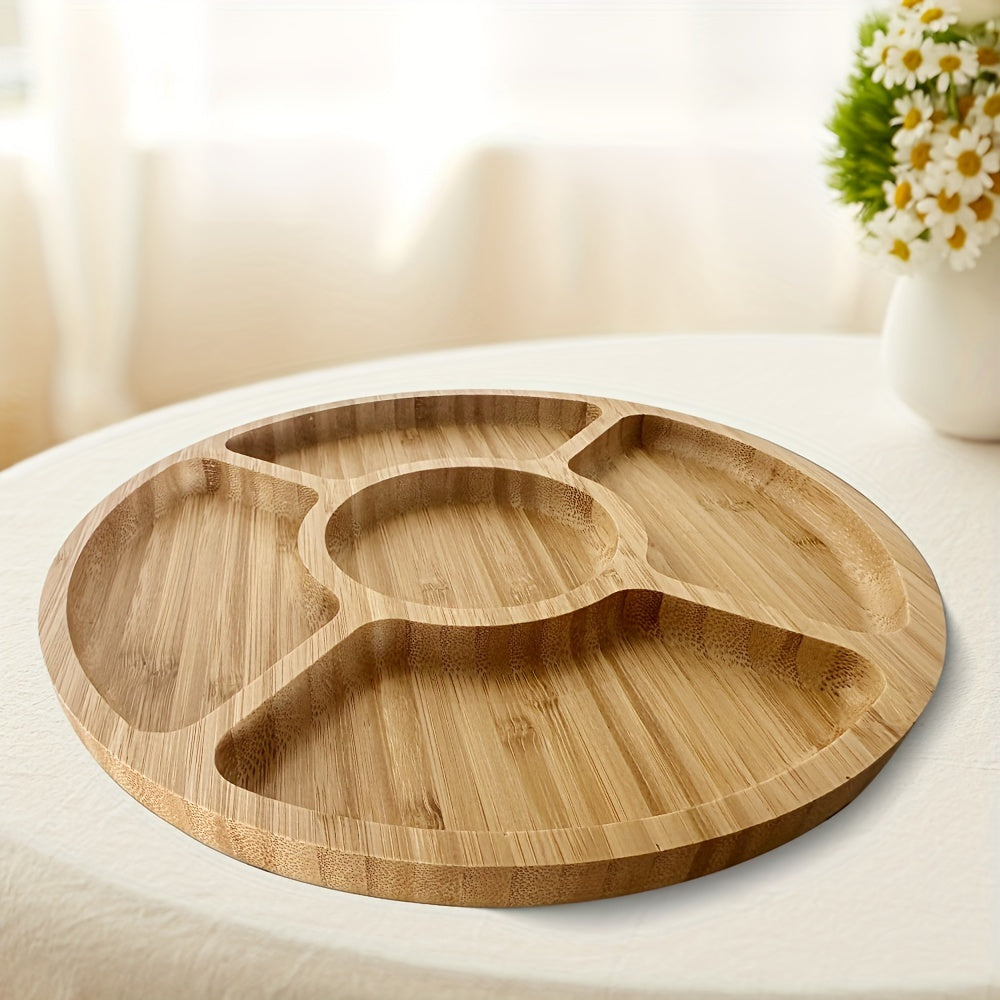 BambooServe - Elegant Round Snack Board for Your Kitchen