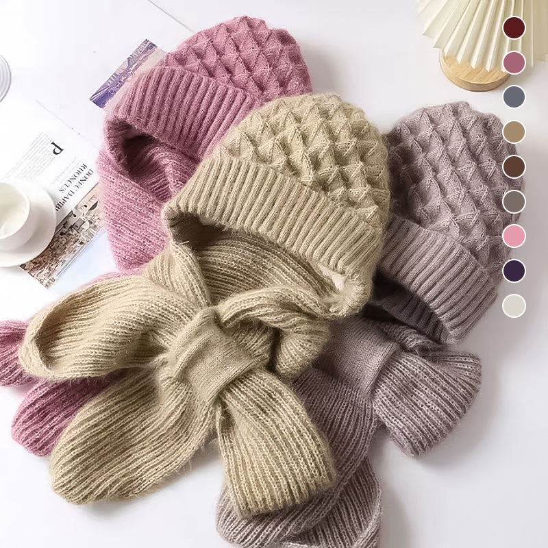 CozyWind Beanie & Scarf Set - Women's Winter Fashion