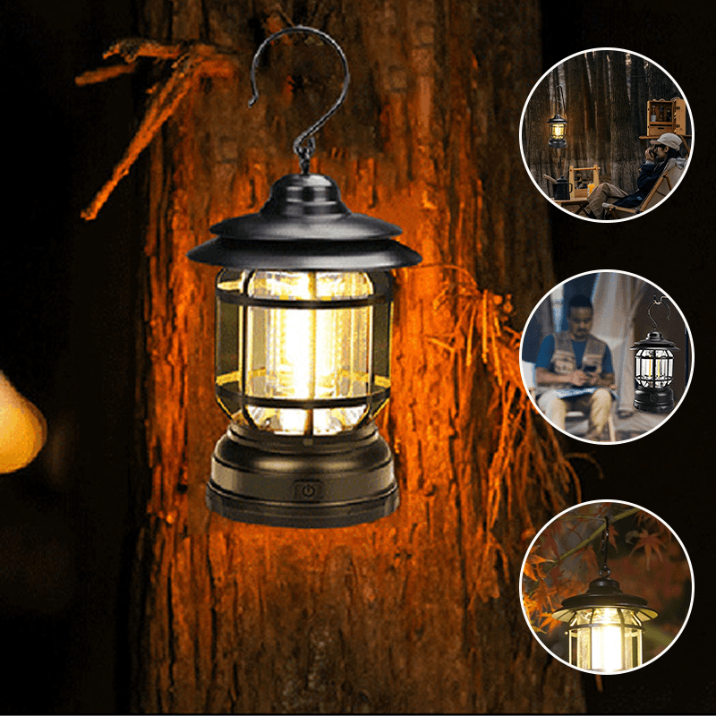 Éclaireur Vintage Garden Lamp - Retro Portable Lantern for Outdoor Adventures