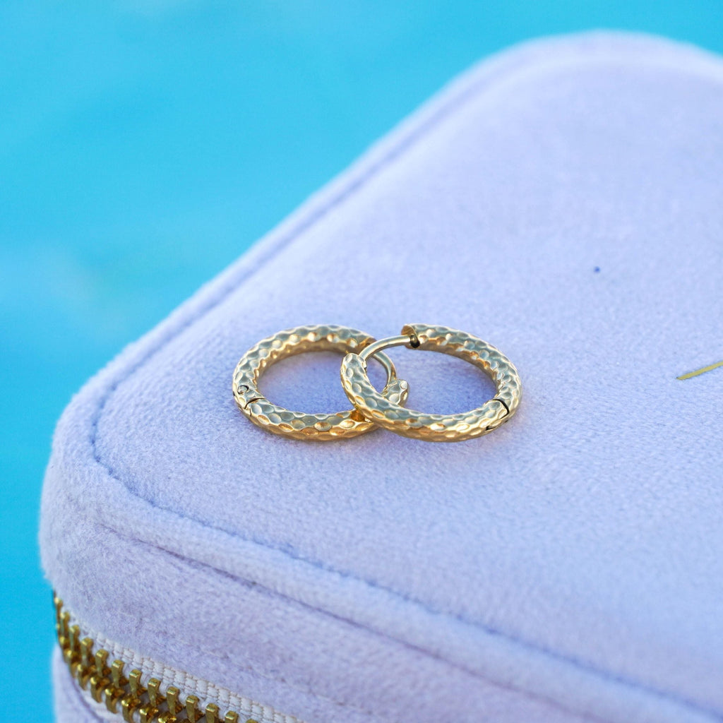 Glistening Hammered Earrings - Livia