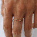 Stylish Golden Ring with Colorful Gemstones - Solene
