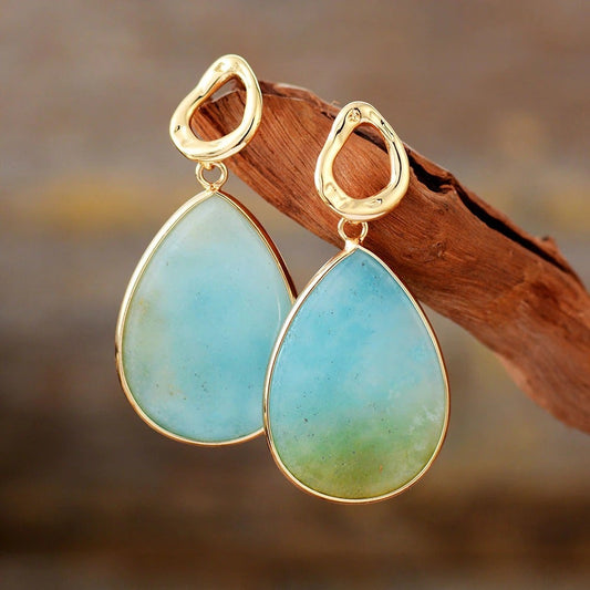 Amara Earrings – Tropical Amazonite Jewelry