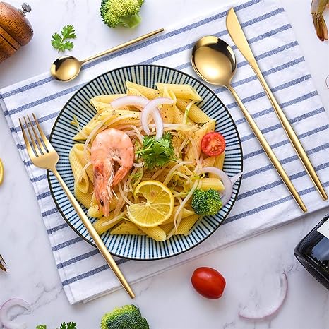Gold & Silver 24-Piece Cutlery Set for Luxury Dining