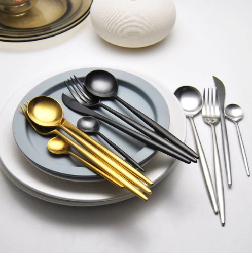 Gold & Silver 24-Piece Cutlery Set for Luxury Dining