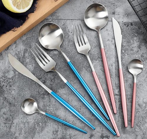 Gold & Silver 24-Piece Cutlery Set for Luxury Dining