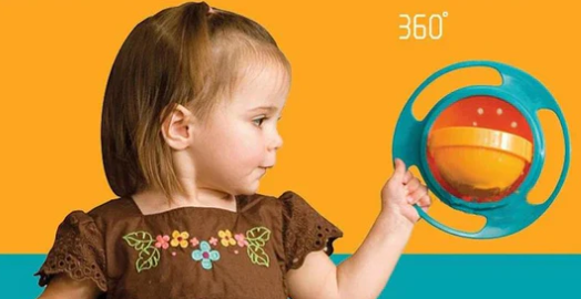 SpinMaster - Tiltable Spill-Proof Gyro Bowl for Snacks