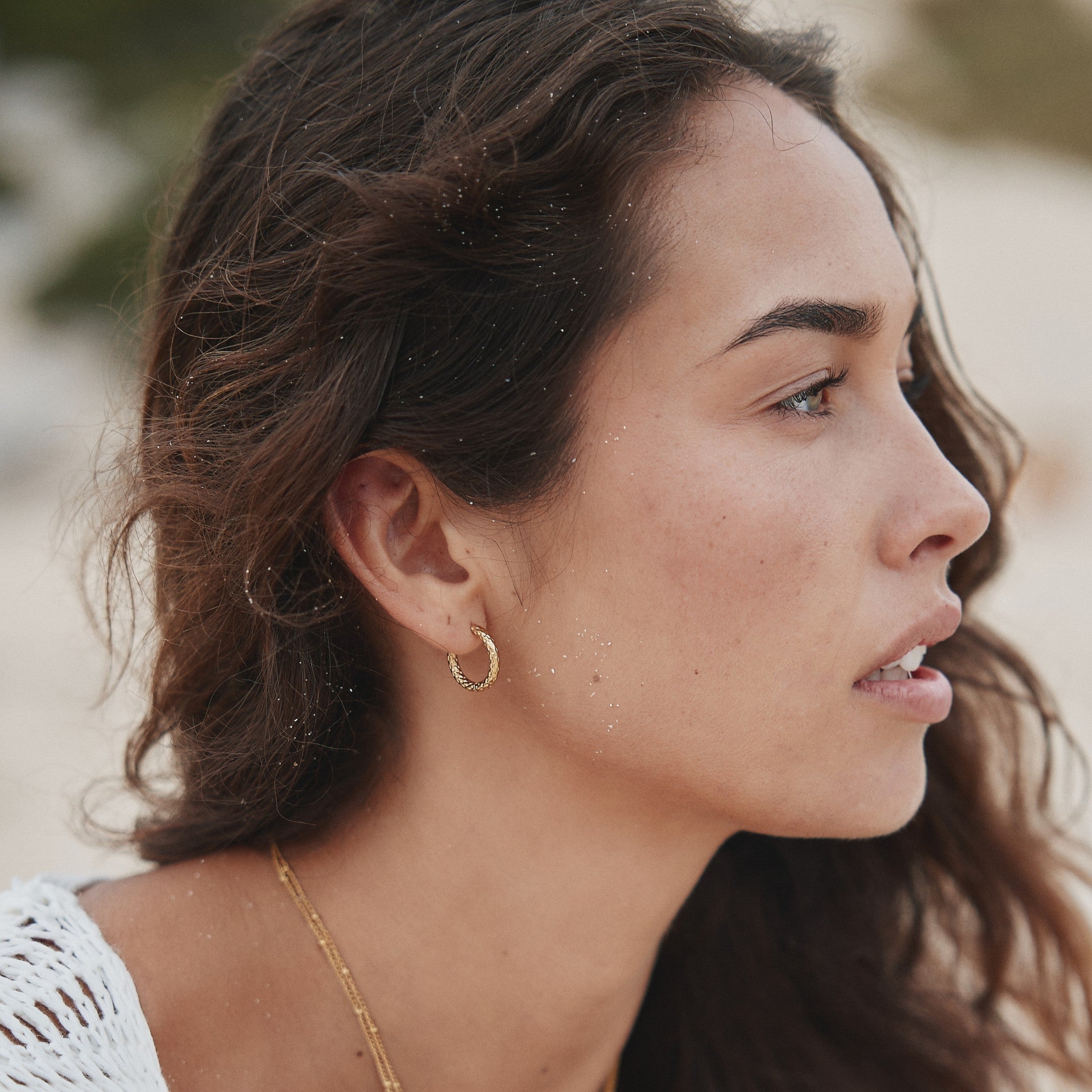 Glistening Hammered Earrings - Livia