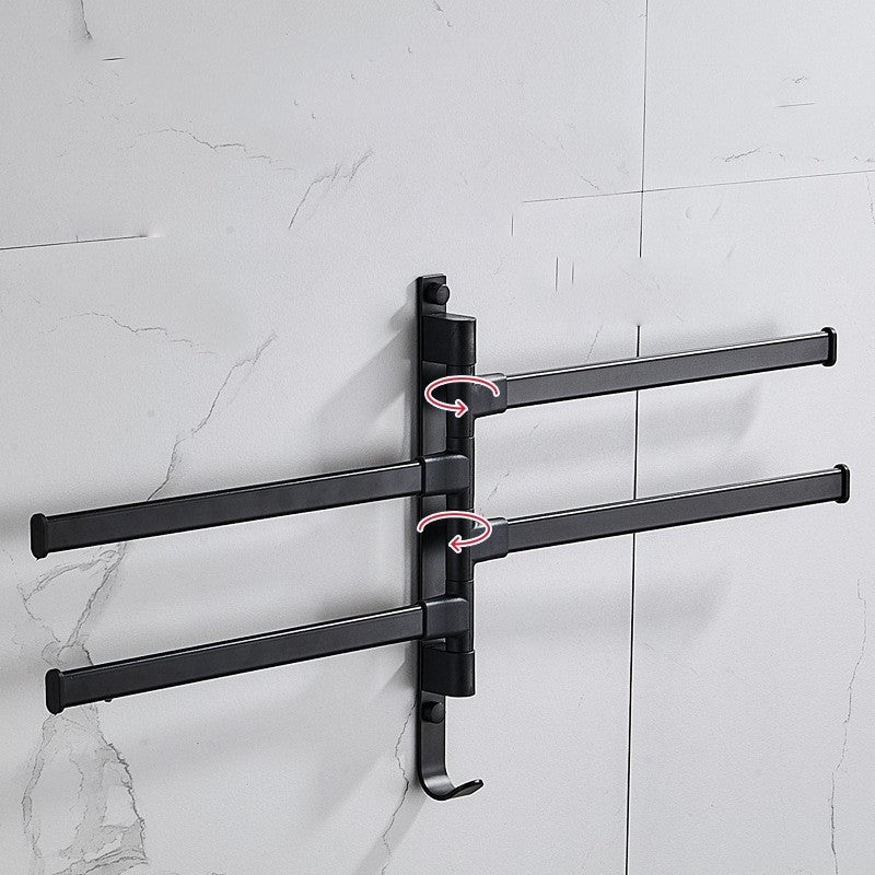 Stylish Towelly Towel Rack - in Elegant Black Metal