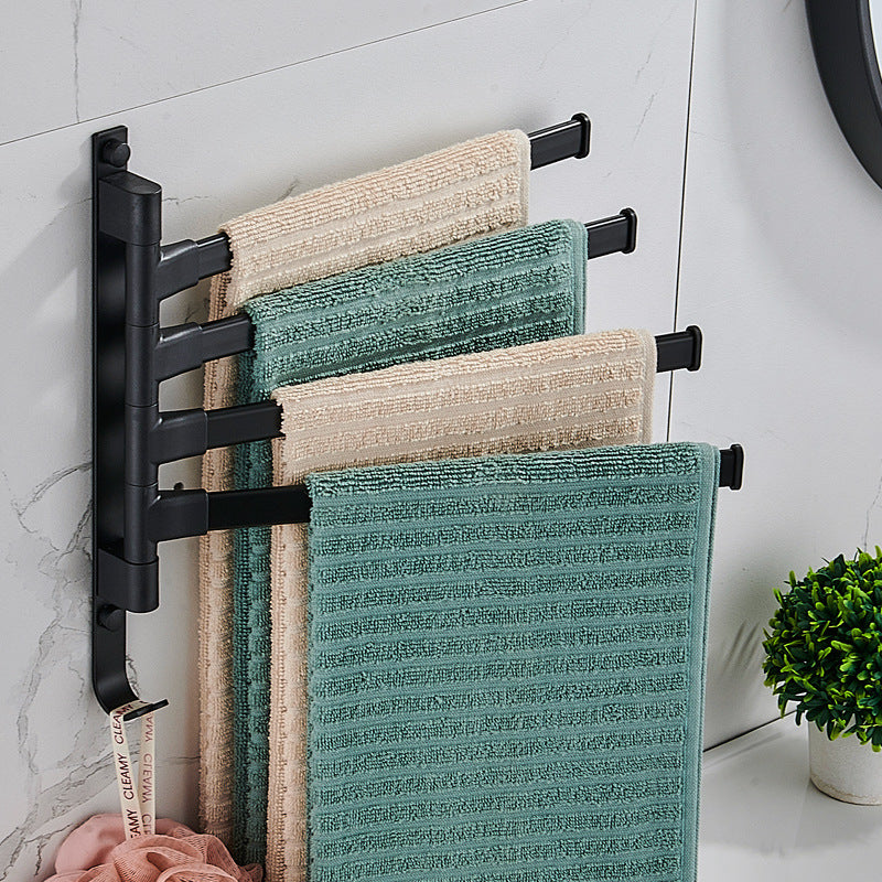 Stylish Towelly Towel Rack - in Elegant Black Metal