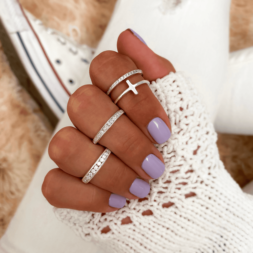 Elegant Double Crossover Ring - Celeste