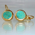 Elegant Gold Earrings with Radiant Turquoise - Sofia Collection