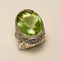 Charmante Selma Vintage Olijfgroene Kristallen Ring