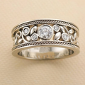 Elegant Vintage Silver Ring with Sparkling Zirconia - Lucienne Edition