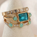 Enchanting Vintage Ring with Radiant Blue Crystal - Lunara