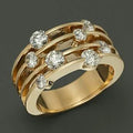 Elegant Layered Golden Ring with Sparkling Zirconia - Aurélie