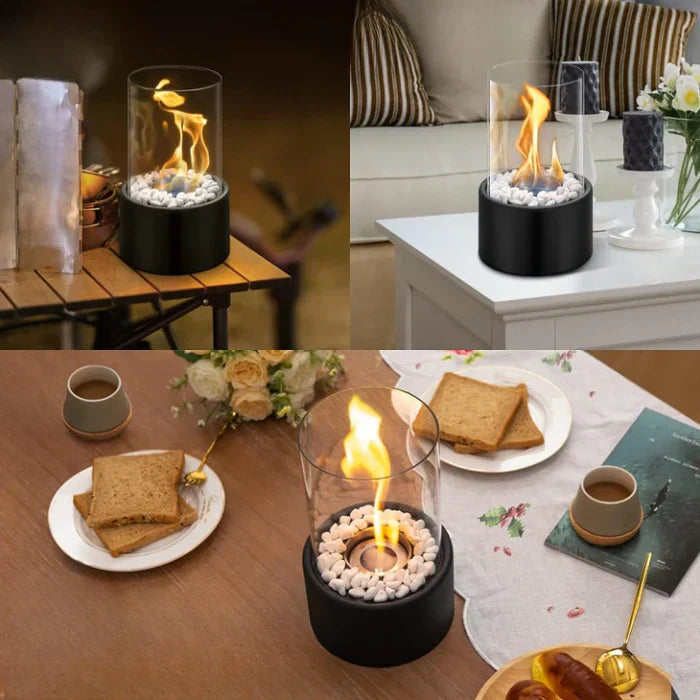 GlowLuxe - Elegant Portable Tabletop Fire Lantern