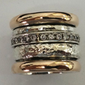 Elegant Layered Thick Golden Ring in Vintage Style - Luciana