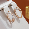 Golden Helena Earrings with Luxurious Zirconia Stones