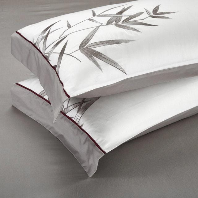 Bamboo White Bloom - Luxury Egyptian Cotton Duvet Cover Set
