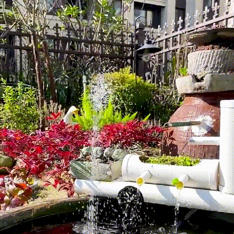 TranquilFlow – Soothing Garden Fountain with Sunlight