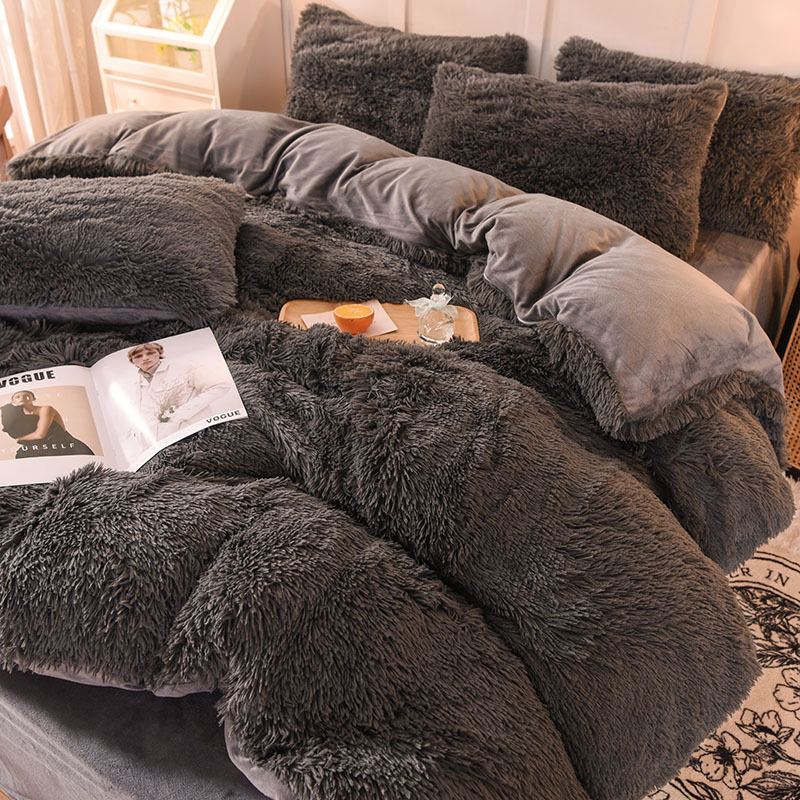 Luxury Plush Duvet Cover Set Whiteh Zipper