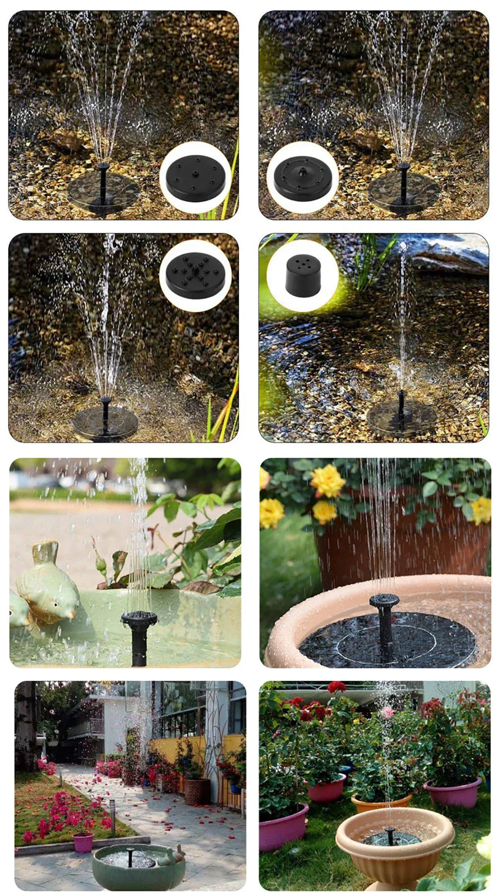 TranquilFlow – Soothing Garden Fountain with Sunlight