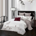 Bamboo White Bloom - Luxury Egyptian Cotton Duvet Cover Set