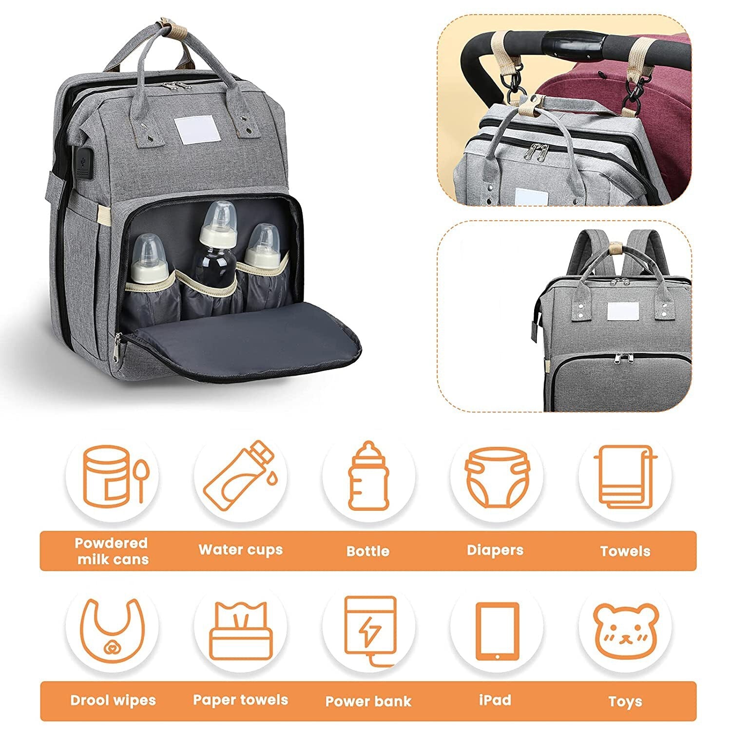 All-in-one Smart Mama Diaper Bag
