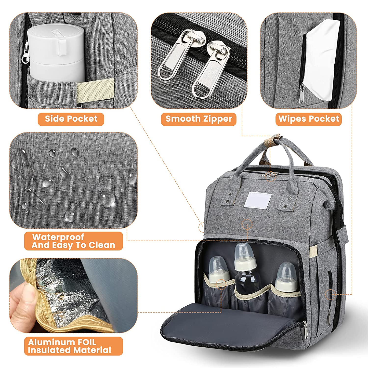 All-in-one Smart Mama Diaper Bag