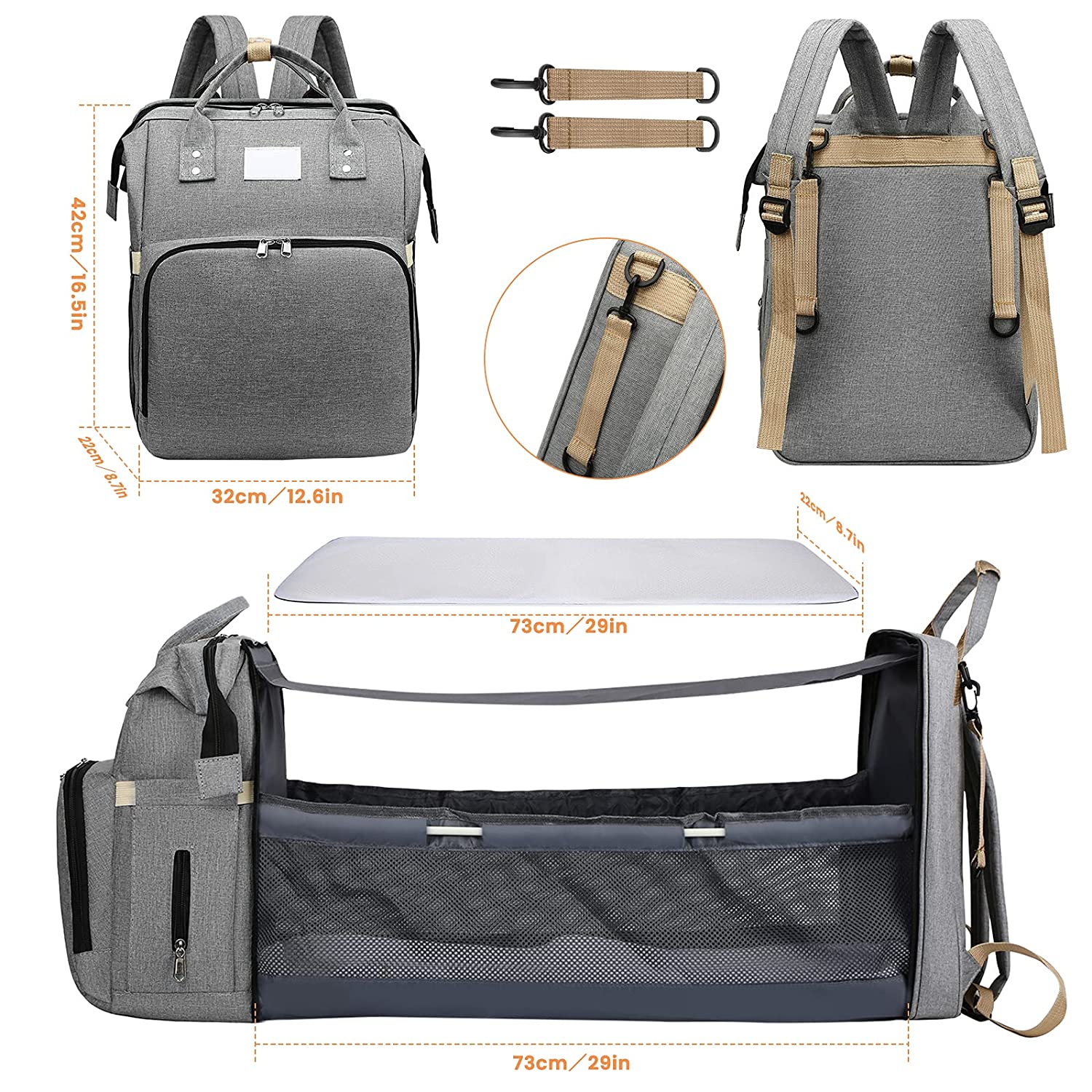 All-in-one Smart Mama Diaper Bag