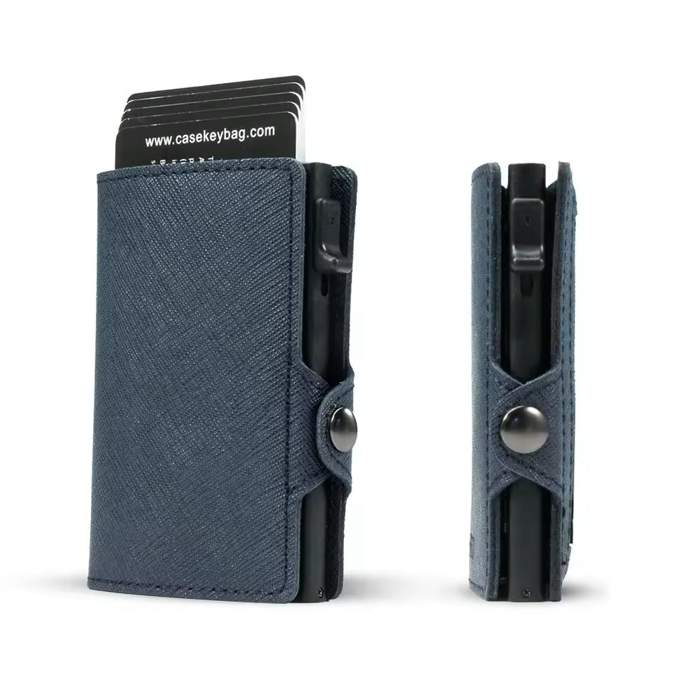 RFID Slim Wallet - Leather Pop-Up Card Holder Men's Wallet