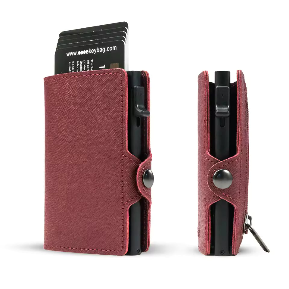RFID Slim Wallet - Leather Pop-Up Card Holder Men's Wallet