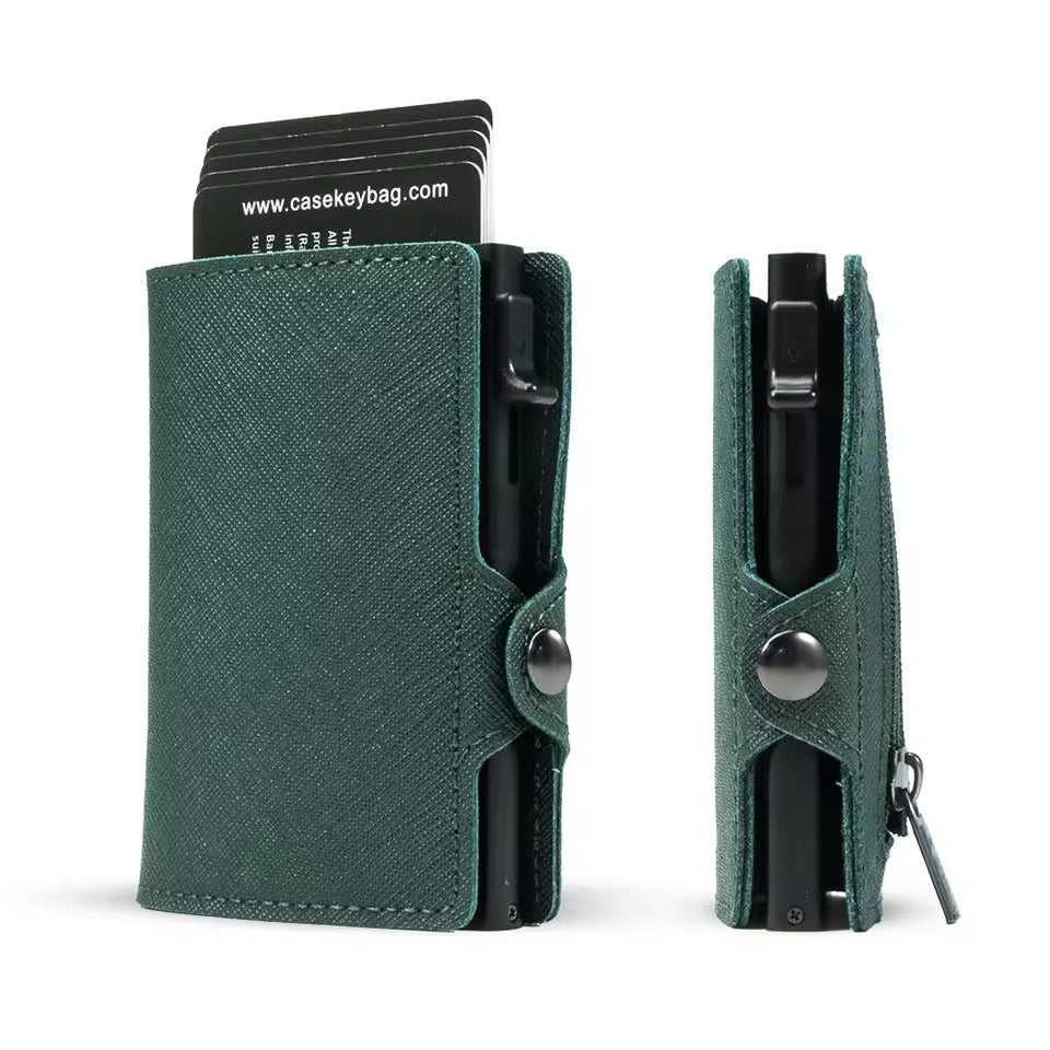 RFID Slim Wallet - Leather Pop-Up Card Holder Men's Wallet