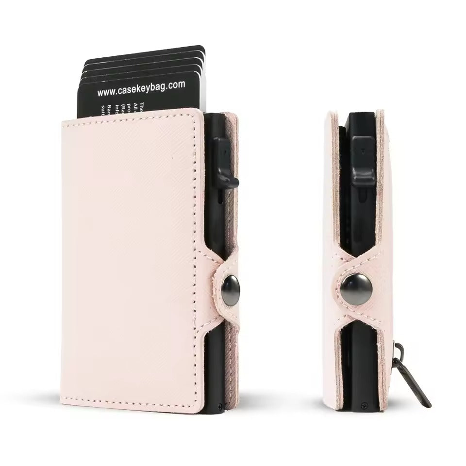 RFID Slim Wallet - Leather Pop-Up Card Holder Men's Wallet