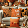 Halloween Cushion Cover – Pumpkin and Cat Design for Couch and Bedroom